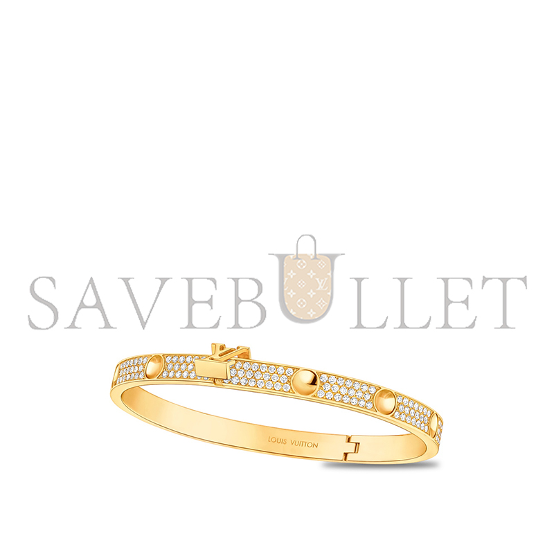 LOUIS VUITTON EMPREINTE BANGLE, YELLOW GOLD AND PAVE DIAMONDS Q95785 LOUIS VUITTON EMPREINTE BANGLE, YELLOW GOLD AND PAVE DIAMONDS Q95785